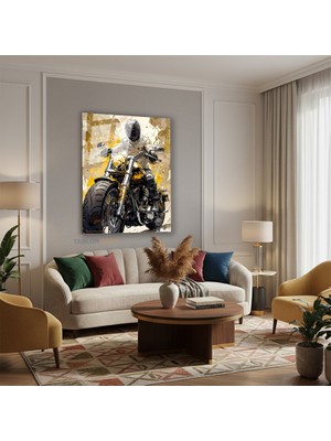 Tablonhazır Dikey Cam Tablo Salon Duvar Tablosu Dikey Cam Moto2 Yeni Ev Hediyesi Ofis Tablosu