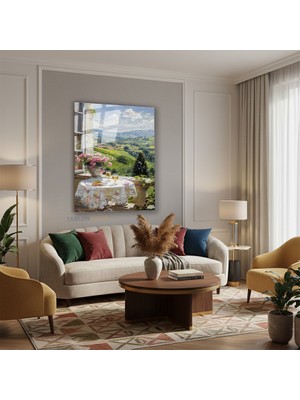Tablonhazır Dikey Cam Tablo Salon Duvar Tablosu Dikey Cam Buyuleyıcı Manzara Yeni Ev Hediyesi Ofis Tablosu