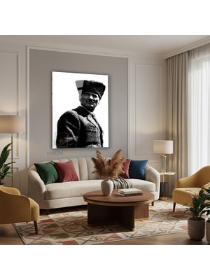 Tablonhazır Dikey Cam Tablo Salon Duvar Tablosu Dikey Cam Cam Ata 007 Yeni Ev Hediyesi Ofis Tablosu