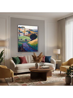 Tablonhazır Dikey Cam Tablo Salon Duvar Tablosu Dikey Cam Soyut 0017 Yeni Ev Hediyesi Ofis Tablosu