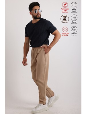 Oyga Erkek Fitilli Zinox Kumaş Tişört & Fermuarlı Duble Kumaş Pantolon Takım