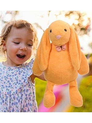 Storemax Sole Uyku Arkadaşım Papyonlu Uzun Kulak Peluş Tavşan 65 cm Turuncu