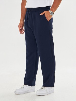 Masso Moda Erkek Baggy Müslin Keten Bel Bağcıklı Lastikli Düz Paça Pantolon