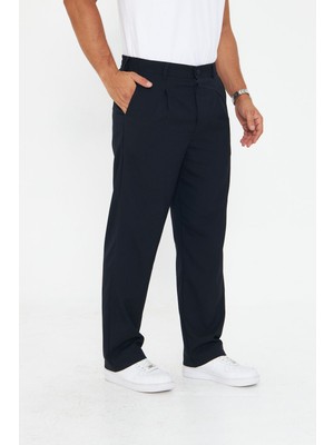 Zinox Erkek Pileli Baggy Bez Ayağı Kumaş Şık Pantolon