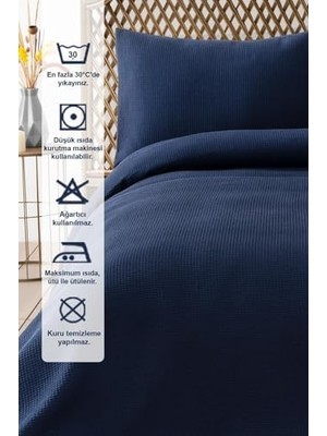 Storemax Denizli  Çift Kişilik Pike Seti Lacivert 200X220 cm