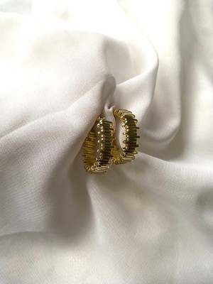 Alp Jewel Şık Gold Halka Küpe – Modern Zincir Tasarım Kararmaz Çelik