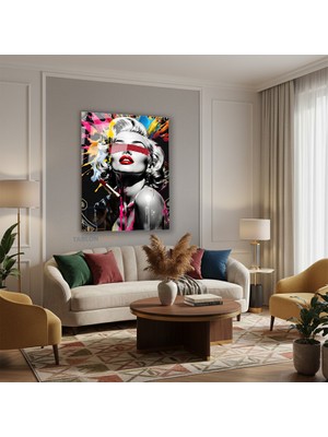 Tablonhazır Dikey Cam Tablo Salon Duvar Tablosu Dikey Cam Mariliyn7 Yeni Ev Hediyesi Ofis Tablosu