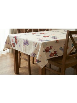 Limon Soft Leke Tutmaz 3D Dijital Baskılı Masa Örtüsü Flower Garden 150X150