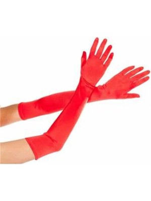 Epilons Kırmızı Saten Abiye Eldiveni