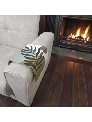 Kapella Desenli Katlanabilir Koltuk Yanı Sehpası 2li Yaprak Desen