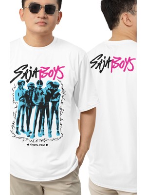 Fuddy Moda Unisex Saja Boys 1000% You Ense Baskılı Tişört, Oversize Kpop Demon Hunters Temalı T-Shirt
