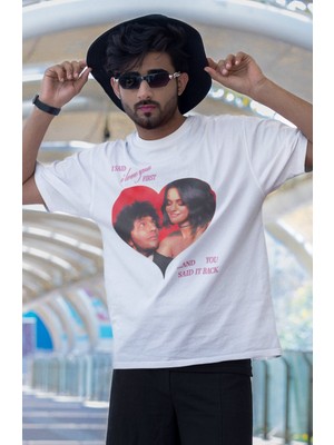Fuddy Moda Unisex I Said I Love You First And You Said I Back Yazılı Tişört, Oversize Selena Gomez T-Shirt