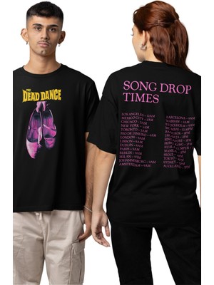 Fuddy Moda Unisex The Dead Dance Sırt Baskılı Tişört, Oversize Lady Gaga Temalı Bisiklet Yaka T-Shirt