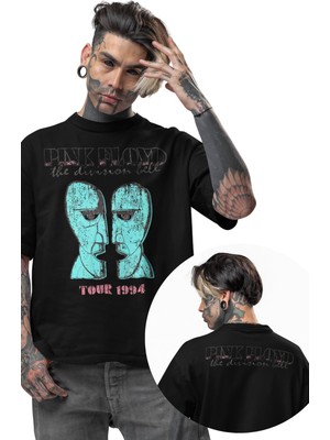 Fuddy Moda Unisex The Division Bell Tour 1994 Ense Baskılı Tişört, Oversize Pink Floyd Temalı T-Shirt