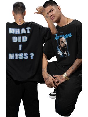 Fuddy Moda Unisex The Iceman Sırt Baskılı Tişört, Oversize Drake Rap Temalı Bisiklet Yaka T-Shirt