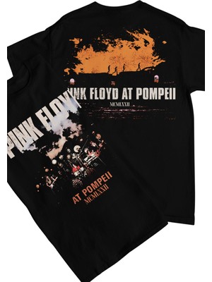 Fuddy Moda Unisex Pink Floyd At Pompeii – Mcmlxxıı Sırt Baskılı Tişört, Oversize Rock Band Temalı T-Shirt