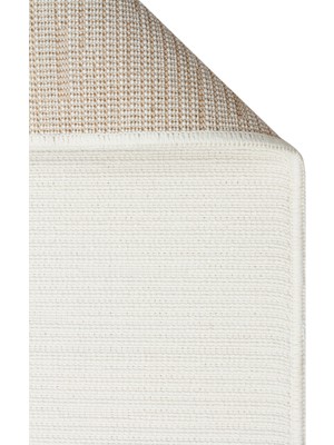 Akbel Halı Balı Jute BLJ 02 Beyaz - Doğal Jüt Dokulu Modern Hav Yapmayan Halı Yumuşak Tuşeli Sisal Halı