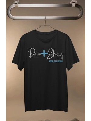Fuddy Moda Unisex Where It All Began Yazılı Tişört, Oversize Dan + Shay Temalı T-Shirt