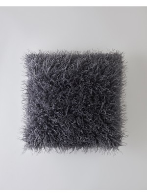 English Home Fluffy Kırlent Kılıfı 45X45 cm Gri