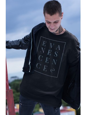 Fuddy Moda Unisex Evanescence Yazılı Tişört, Oversize Rock Müzik Temalı Bisiklet Yaka T-Shirt