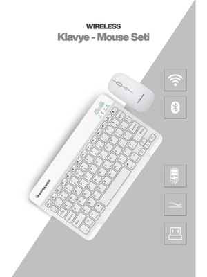 Ttt Beyaz Kablosuz Klavye Ve Mouse Seti