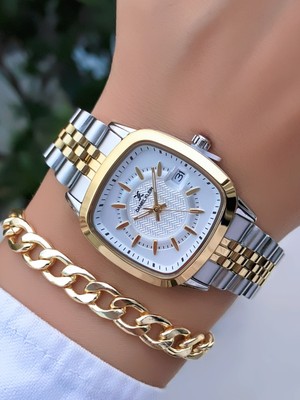 Daniel Klein Orijinal Takvimli Çelik Kordon Kadın Kol Saati 3 Atm Su Geçirmezlik Gold Gümüş Renk Bileklik Hediyeli DKYS251E