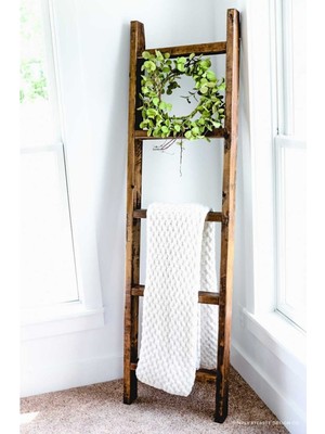 Dekoratif Masif Ahşap Merdiven Dekoratif Merdiven Raf 150CMX40CM (Demonte)