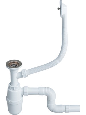 DESIPHON S Tipi Taşmalı Körüklü Lavabo Sifonu, Yandan Taşmalı, Tıkanmayan ve Koku Önleyici Esnek Sifon, Kolay Montajlı Su Sızdırmaz Sistem