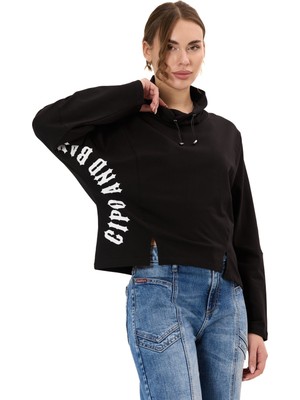 Cipo & Baxx WL369 Kadın Kapüşonlu Hoodie Sweatshirt Rahat Şık ve Sokak Stiline Uygun