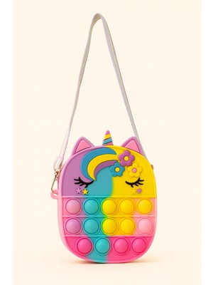 Kız Çocuk Patpatlı Unicorn Silikon Çanta