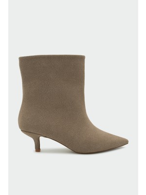 Laminta Saves Düz Dikiş Detaylı Kadın Bot - Vizon Süet