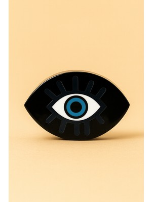 Katia & Bony Nazar Boncuklu Kemik Mandal Toka Siyah