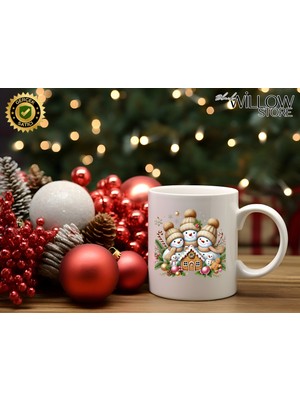 Willow Store Noel Sevimli Kardan Adam 21 Temalı Porselen Kupa Bardak,yılbaşı,merry Christmas,hediyelik