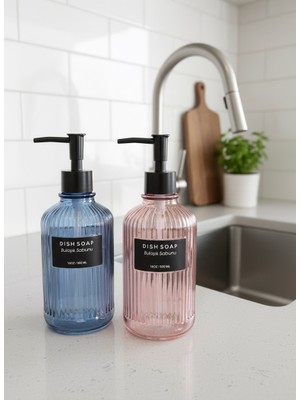 Rooc Home 2’li Cam Sıvı Bulaşık Sabunluk Seti – 500 ml