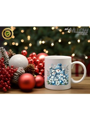 Willow Store Noel Sevimli Kardan Adam 7 Temalı Porselen Kupa Bardak,yılbaşı,merry Christmas,hediyelik