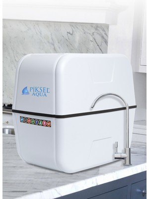 Piksel Aqua 12 Aşamalı Alkali Su Arıtma Cihazı 8 lt Tezgah Altı Musluk Dahil Kullanım