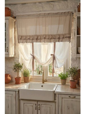 Cotton Maison Country Style Potlu Perde Çift Fırfırlı