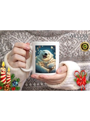 Willow Store Merry Christmas ,noel Sevimli Ayıcık Temalı Porselen Kupa Bardak,yılbaşı,merry Christmas,hediyelik 2