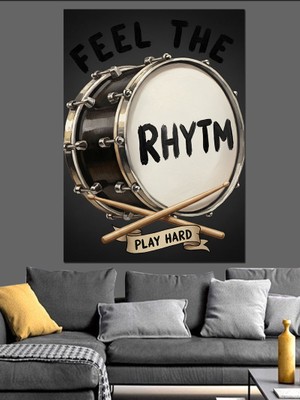 Artmeg Ritmi Hisset Davul Kasnağı Dekoratif Kanvas - Mdf Ahşap Tablo