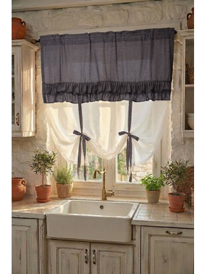 Cotton Maison Country Style Potlu Perde Çift Fırfırlı