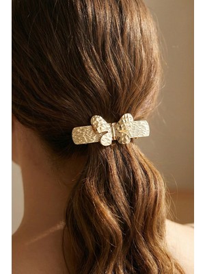 Modex Altın Rengi Kelebek Figürlü Otomatik Toka (Ölçü:8 Cm)