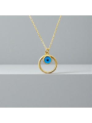 Nova Grup Nazar Boncuklu 14 Ayar Çember Altın Kolye