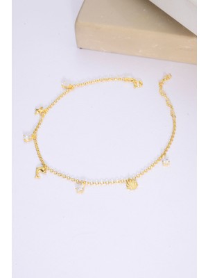 Innuendo 925 Ayar Gümüş Üzeri Altın Kaplama Sea Halhal