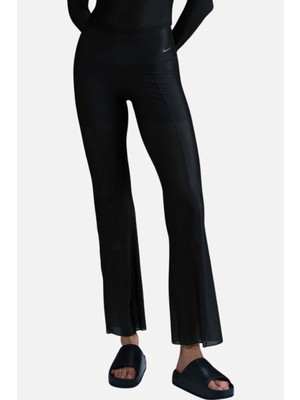 Nike Zenvy Sheer Gentle Support High Rise Full Length Kadın Yüksek Bel Transparan Eşofman Altı Siyah