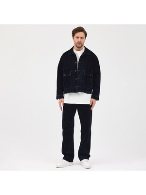Cosplay Erkek Kadife Denim Flok Ceket