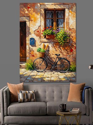 Tablomega Eski Pencere Çiçek Detayları Dekoratif Kanvas - Mdf Ahşap Tablo