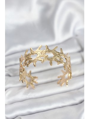 Stillove Pirinç Gold Renk Vintage Kadın Bileklik