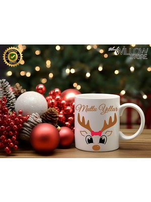Willow Store Noel Sevimli Geyik 9 Temalı Porselen Kupa Bardak,yılbaşı,merry Christmas,hediyelik