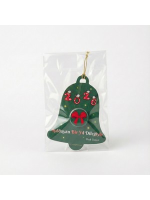 Atatuğ Hediyelik Kişiye Özel Isimli & Eyüp Sabri Tuncer Losyonlu Çan Yılbaşı Süsü Krem Kart (8 Adet)