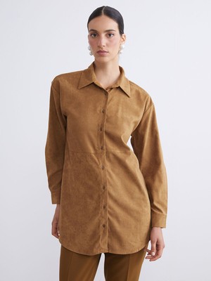 Lc Waikiki Yeni Sezon Süet Görünümlü Kadın Gömlek Tunik